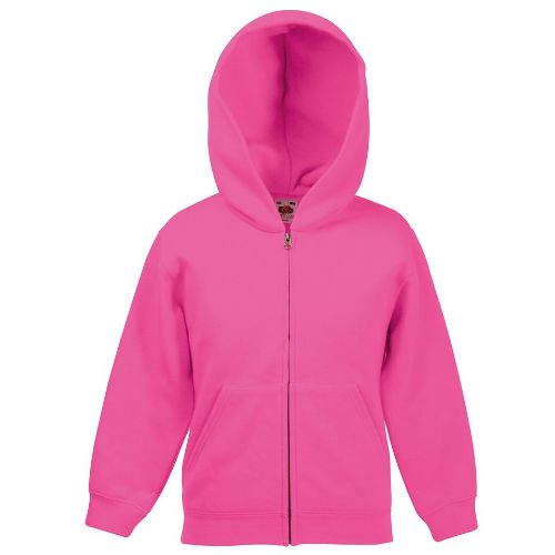 Fruit Of The Loom Kids Classic Hooded Sweatshirt Jacket Fuchsia